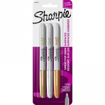 Sharpie® Metallic Markers Fine Tip Assorted Colours 3/pkg