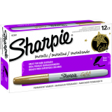 Sharpie® Metallic Markers Fine Tip Gold 12/box