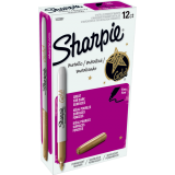 Sharpie® Metallic Markers Fine Tip Gold 12/box