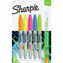 Sharpie® Neon Permanent Markers Fine Tip Assorted Colours 5/pkg
