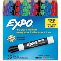 Expo® Low Odour Dry Erase Markers Chisel Assorted Colours 36/box