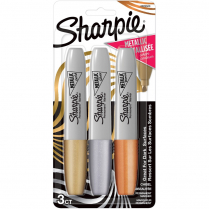 Sharpie® Metallic Markers Chisel Tip Assorted Colours 3/pkg