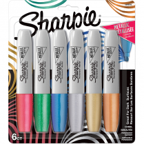 Sharpie® Metallic Markers Chisel Tip Assorted Colours 6/pkg