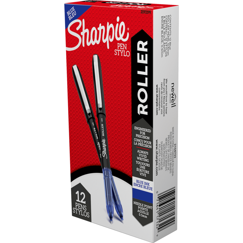 Sharpie® Roller Pens 0.5mm Blue 12/box Monk Office