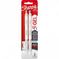 Sharpie® S-Gel® Fashion Retractable Pens 0.7 mm White Black 2/pkg