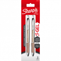 Sharpie® S-Gel® Metal Retractable Pens 0.7 mm Black/Rose Gold 2/pkg