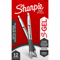 Sharpie® S-Gel® Metal Retractable Pens 0.7 mm Black/Gunmetal 12/box
