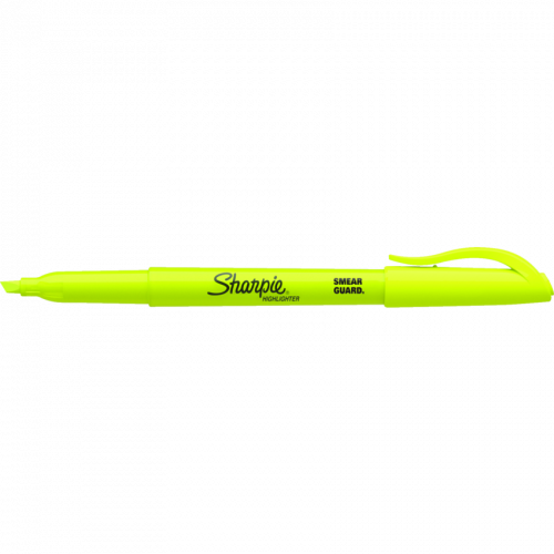 Sharpie® Pocket Highlighter Chisel Tip Fluorescent Yellow 12box Monk Office 9551