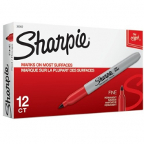 Sharpie® Fine Permanent Markers Fine Tip Red 12/box