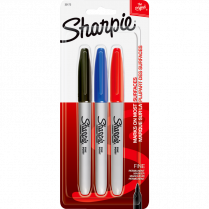 Sharpie® Fine Permanent Markers Assorted Colours 3/pkg