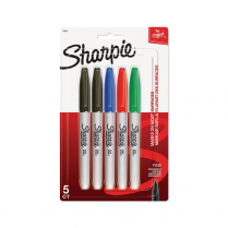 Sharpie® Fine Permanent Markers Fine Tip Assorted Colours 5/pkg