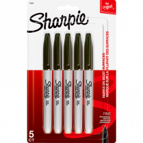 Sharpie® Fine Permanent Markers Fine Tip Black 5/pkg