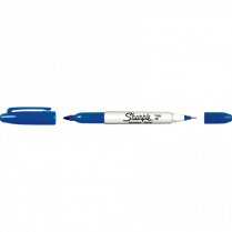 Sharpie® Twin Tip Permanent Markers Blue 12/box