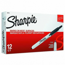 Sharpie® Retractable Permanent Markers Fine Tip Black 12/box