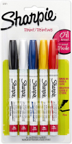 Sharpie® Paint Markers Medium Tip Assorted Colours 5/pkg
