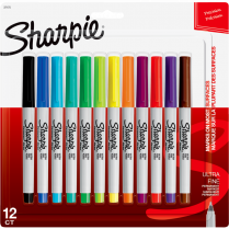 Sharpie® Ultra Fine Permanent Markers Ultra Fine Tip Assorted Colours 12/pkg