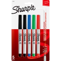 Sharpie&reg; Ultra Fine Permanent Markers Assorted Colours 5/pkg