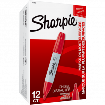 Sharpie® Chisel Tip Permanent Markers Chisel Tip Red 12/box