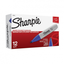 Sharpie® Chisel Tip Permanent Markers Chisel Tip Blue 12/box