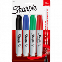Sharpie® Chisel Tip Permanent Markers Assorted Colours 4/pkg