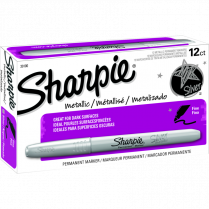Sharpie® Metallic Markers Fine Tip Silver 12/box