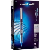 uni-ball® Vision™ Roller Pen 0.5mm Blue with Metallic Charcoal Barrel 12/box