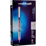 uni-ball® Vision™ Roller Pen 0.5mm Red with Metallic Charcoal Barrel 12/box