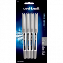 uni-ball® Vision™ Roller Pens 0.7mm Blue with Grey Barrel 4/pkg