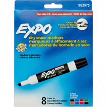 Expo® Low Odour Dry Erase Markers Chisel Tip Assorted Colours 8/pkg