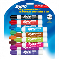 Expo® Low Odour Dry Erase Markers Chisel Tip Assorted Colours 12/pkg