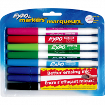 Expo® Low Odour Dry Erase Markers Assorted Colours 8/pkg