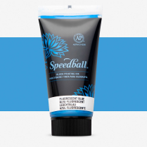 Speedball Water-Soluble Block Printing Ink 2.5oz Fluorescent Blue