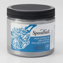 Speedball Water-Soluble Block Printing Ink 16oz Silver