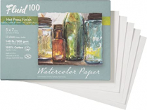 Fluid 100 Watercolour Paper Hot Press Pochette 5" x 7" 15sheets
