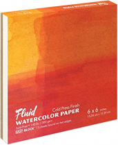 Fluid Watercolour Paper Cold Press Easy-Block 6" x 6" 15sheets