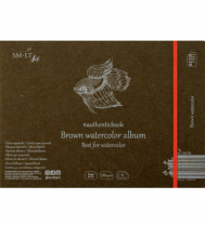 SM-LT Brown Watercolour Album 6.9" x 9.6" 12Sheets