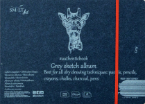 SM-LT Grey Sketch Album 6.9" x 9.6" 18Sheets