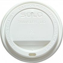 DOME HOT CUP LIDS WHITE 100/PACKG SOLO TRAVELER