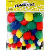 Decorative Pom Pom's Assorted Colours 100/pkg