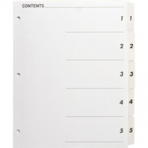 Business Source Quick Index Dividers 1-5 White