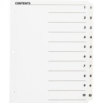 Business Source Quick Index Dividers 1-10 White