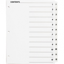 Business Source Quick Index Dividers 1-12 White