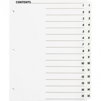 Business Source Quick Index Dividers 1-15 White