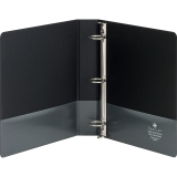 Business Source Heavy Duty Round Ring View Binder 1-1/2" Black