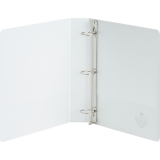 Business Source Heavy Duty Round Ring View Binder 1-1/2" White