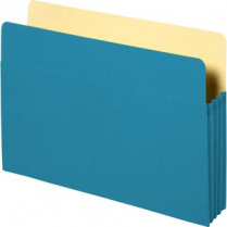 Business Source File Pocket 3-1/2" Expansion Letter Blue