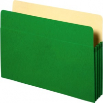 Business Source File Pocket 3-1/2" Expansion Letter Green