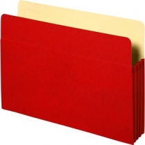 Business Source File Pocket 3-1/2" Expansion Letter Red