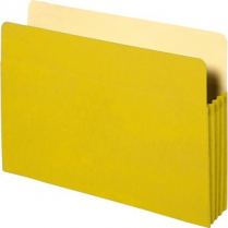Business Source File Pocket 3-1/2" Expansion Letter Yellow