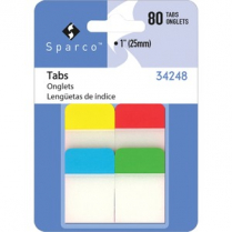 Sparco 1" Self-Adhesive Tabs Assorted Colours 80/Pkg